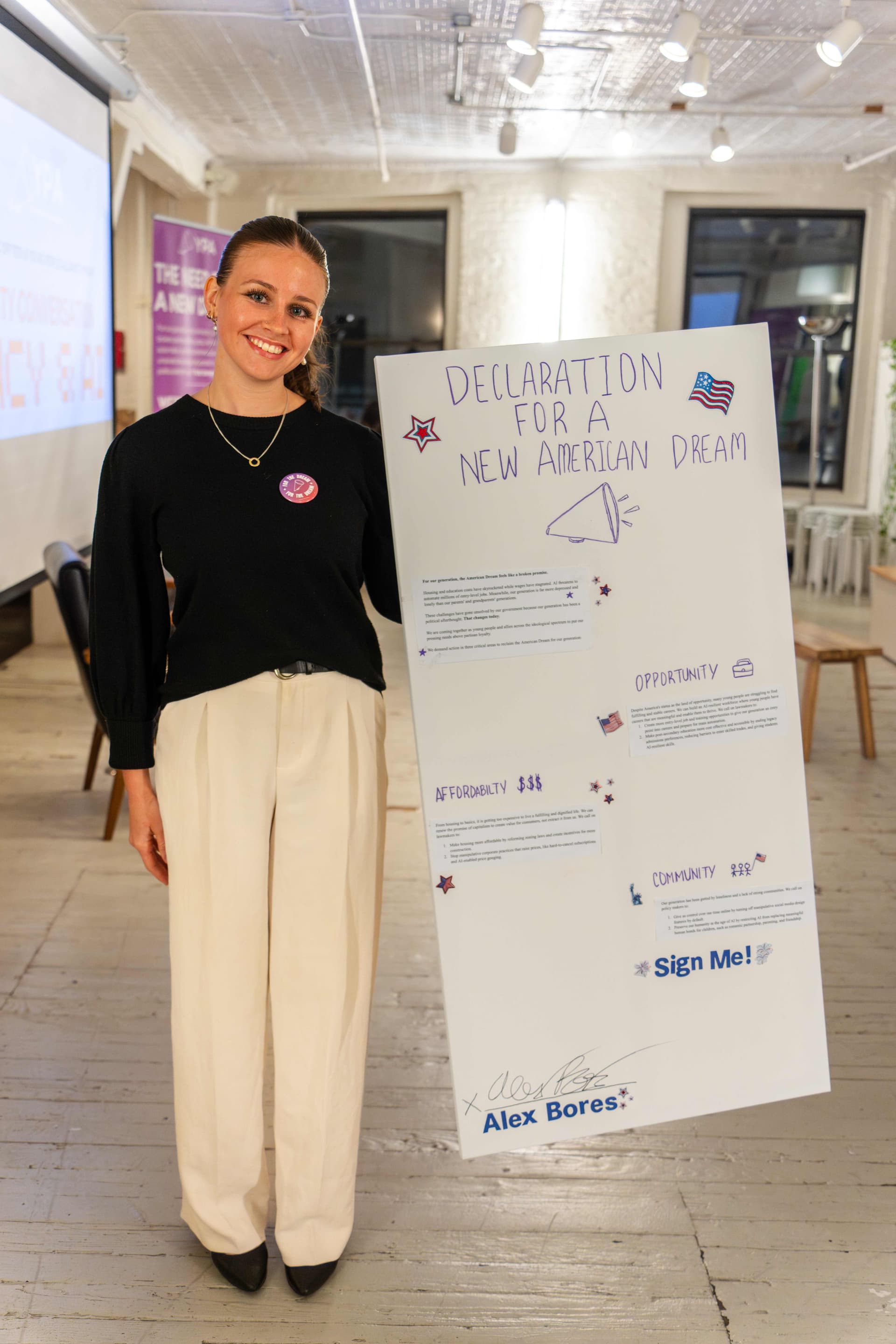 Woman with Declaration poster